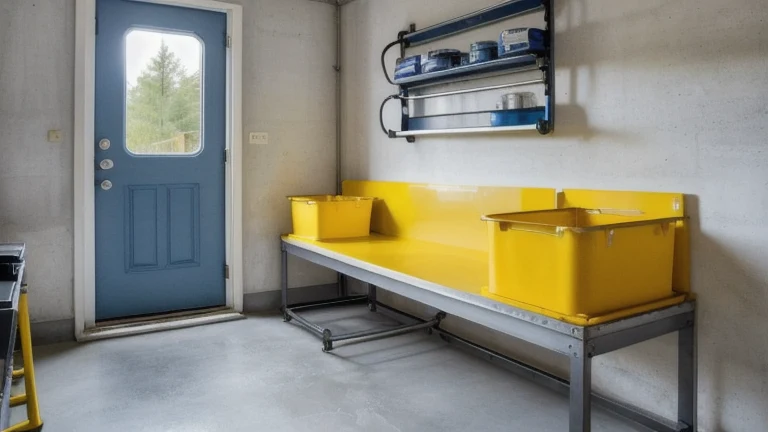A clean, professional industrial safety facility representing Confined Space Entry Procedure, shown without people, for The Prime VR immersive training.