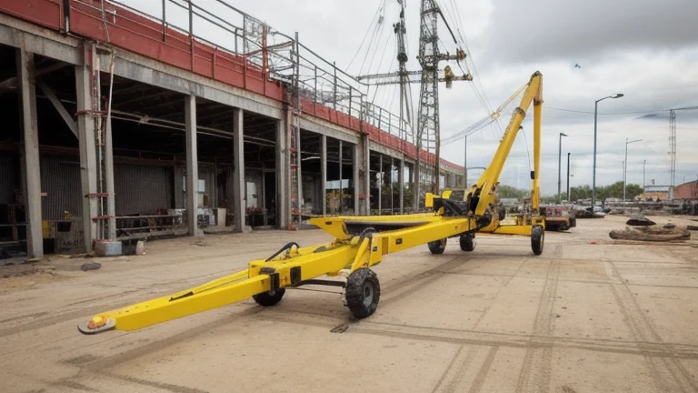 A mobile crane load chart on a clipboard beside outrigger pads and rigging hardware, shown without people, for The Prime VR immersive training.