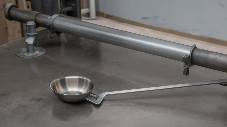A die casting machine with a metal die clamped in place and a ladle station for molten metal nearby, shown without people, for The Prime VR immersive training.