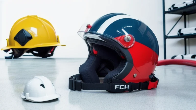 A clean fire training facility with turnout gear, an SCBA, and a hose line representing firefighter safety training, shown without people, for The Prime VR immersive training.