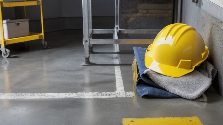 A clean, professional industrial safety facility representing First Aid, CPR, and AED Basics, shown without people, for The Prime VR immersive training.