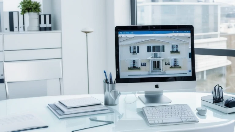 A clean, professional real estate office representing Mortgage Loan Officer Basics, shown without people, for The Prime VR immersive training.
