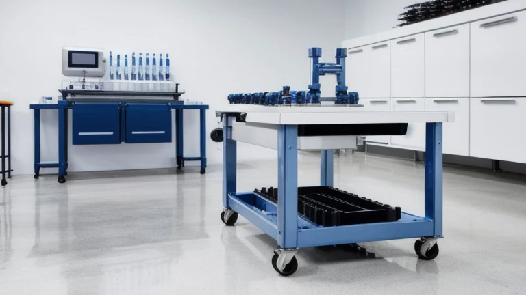 A clean, professional manufacturing floor representing Quality Control vs Quality Assurance, shown without people, for The Prime VR immersive training.