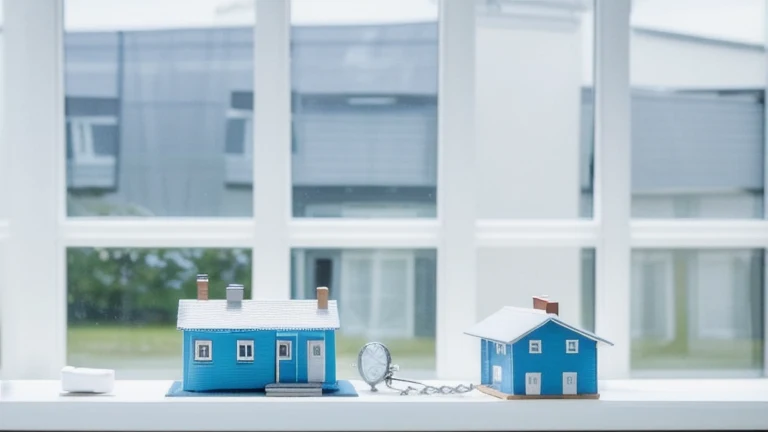 A clean, professional real estate office representing Real Estate Exam Prep, shown without people, for The Prime VR immersive training.
