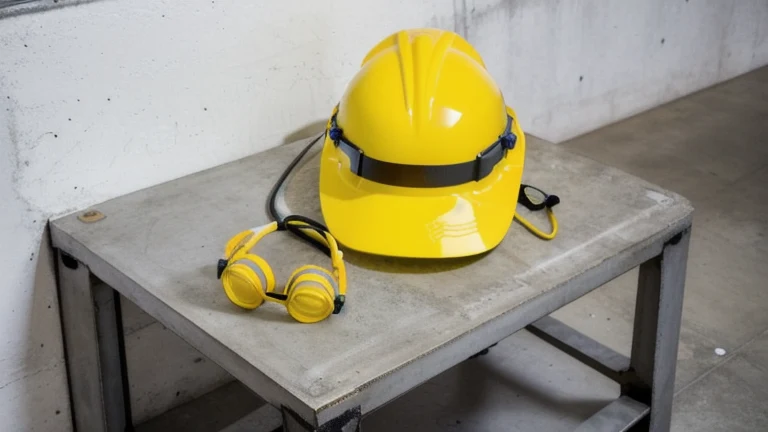 A clean, professional industrial safety facility representing Scaffolding Safety Requirements, shown without people, for The Prime VR immersive training.