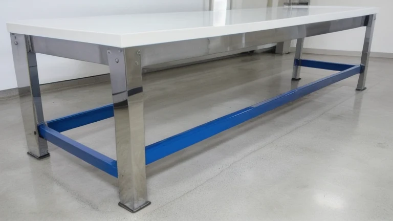 A clean, professional manufacturing floor representing Six Sigma Basics, shown without people, for The Prime VR immersive training.