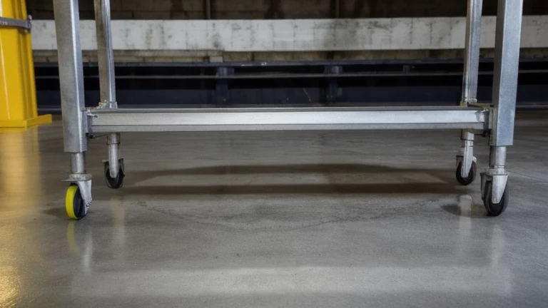 A clean, professional industrial safety facility representing Workplace Ergonomics and Safe Manual Lifting, shown without people, for The Prime VR immersive training.